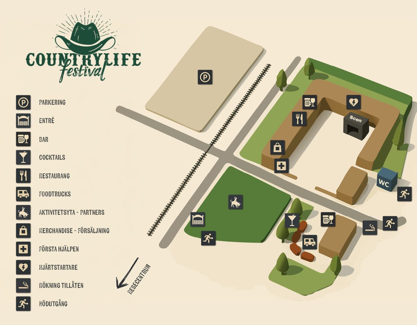 Karta över festivalområdet